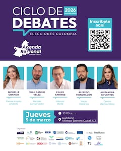 Candidatos al Congreso de diferentes partidos participarán en el quinto debate del Ciclo Elecciones Colombia 2026, organizado por la Agenda Regional Valle del Cauca y la Pontificia Universidad Javeriana Cali.