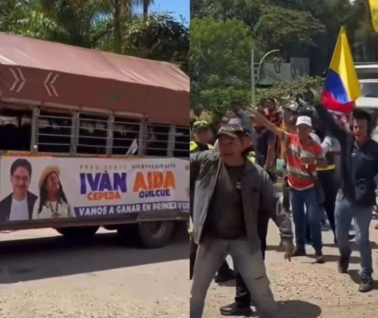 Comunidades indígenas del Cauca denunciaron actos de intolerancia tras ser bloqueadas en una vía del municipio de Charalá durante una caravana política.