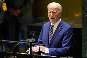 President Joe Biden addresses the 78th United Nations General Assembly in New York, Tuesday, Sept. 19, 2023. (AP Photo/Susan Walsh)