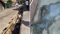 Este es el agua que estaría rebosando a diario del tubo.