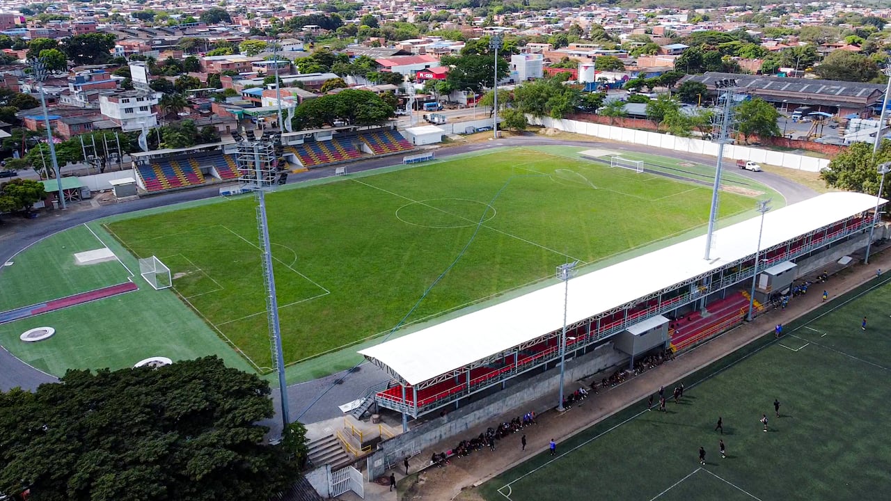 Imagen aérea del Estadio Raúl Miranda, de Yumbo, Valle del Cauca.