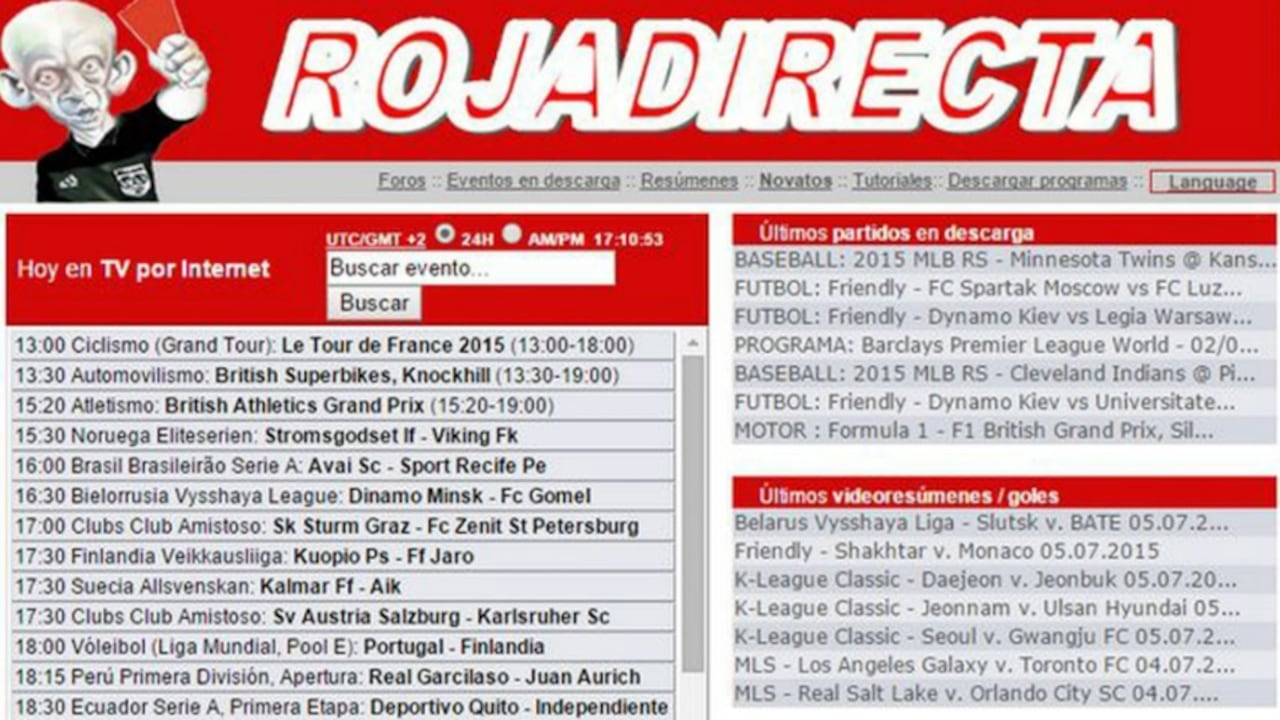 En esta página podías encontrar varios deportes a nivel mundial.