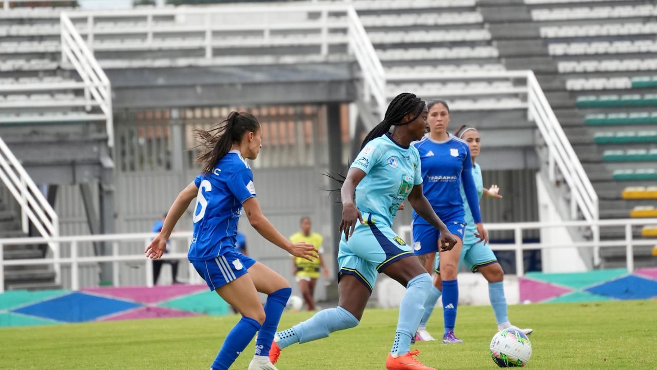 Imagen del partido entre Internacional de Palmira y Millonarios por los cuadrangulares de la Liga Femenina 2026.