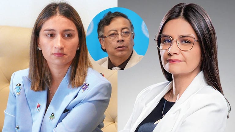 Laura Sarabia, Angie Rodríguez y Gustavo Petro.
