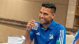 Una de las primeras imágenes de Falcao en la concentración de Millonarios.