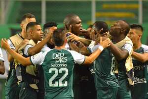 Imagen del triunfo del Deportivo Cali contra Independiente Santa Fe por el juego de Ida de los octavos de final de la Copa Colombia 2023.