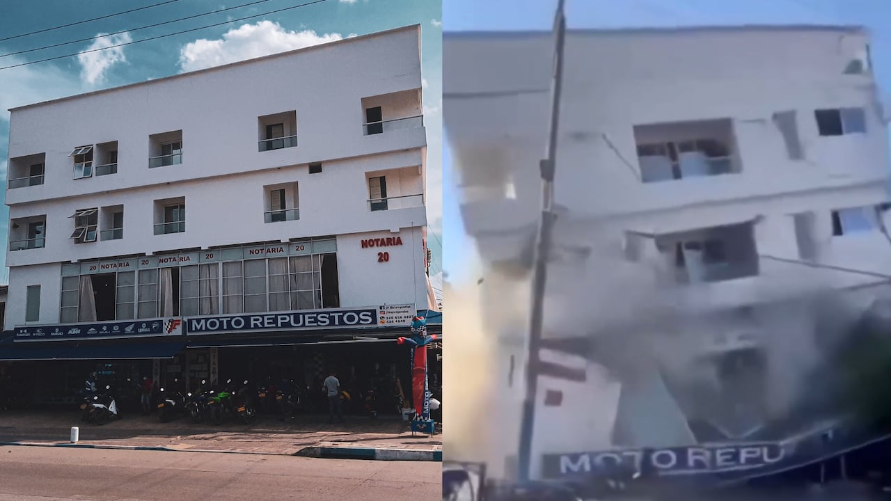 El antes y después del terremoto en la Notaría 20 en el oriente de Cali.