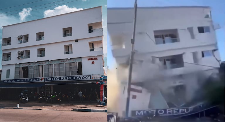El antes y después del terremoto en la Notaría 20 en el oriente de Cali.