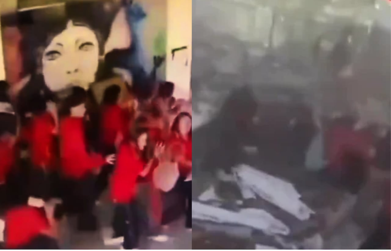 Las grabaciones de seguridad del establecimiento captaron la angustia generalizada.