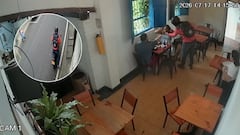 Cámara de seguridad registró el momento en que un presunto ladrón ingresó a un restaurante del barrio San Antonio y despojó de sus pertenencias a una pareja que almorzaba en el lugar.