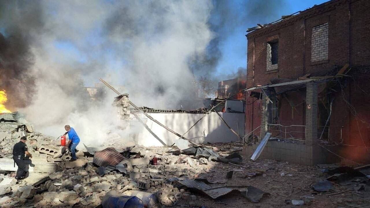 Secuelas de un ataque ruso en Ucrania.