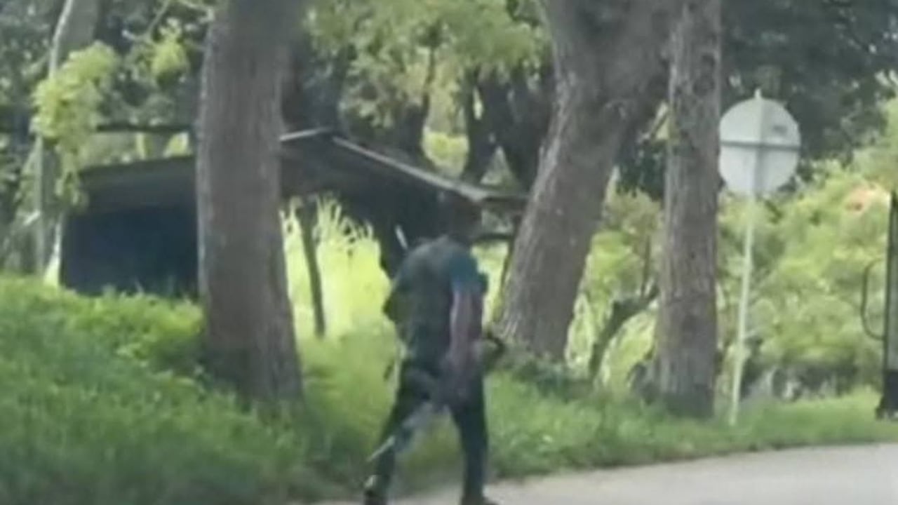 Los disidentes de las Farc, armados, detuvieron el tráfico vehicular en la carretera que une La Plata-Huila para después repartir panfletos.