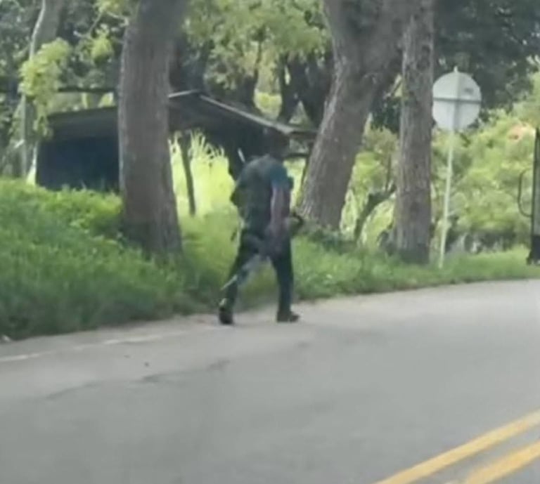 Los disidentes de las Farc, armados, detuvieron el tráfico vehicular en la carretera que une La Plata-Huila para después repartir panfletos.