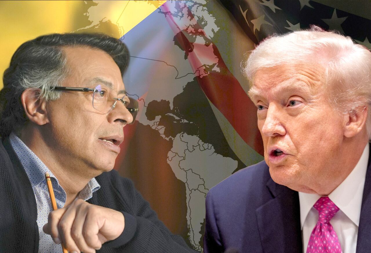 La confrontación entre los mandatarios de Estados Unidos y Colombia  ha abierto una grieta visible en la geopolítica latinoamericana, donde los alineamientos ideológicos vuelven a perfilar el mapa regional. Fotos: Colprensa y AFP / Fotomontaje El País.
