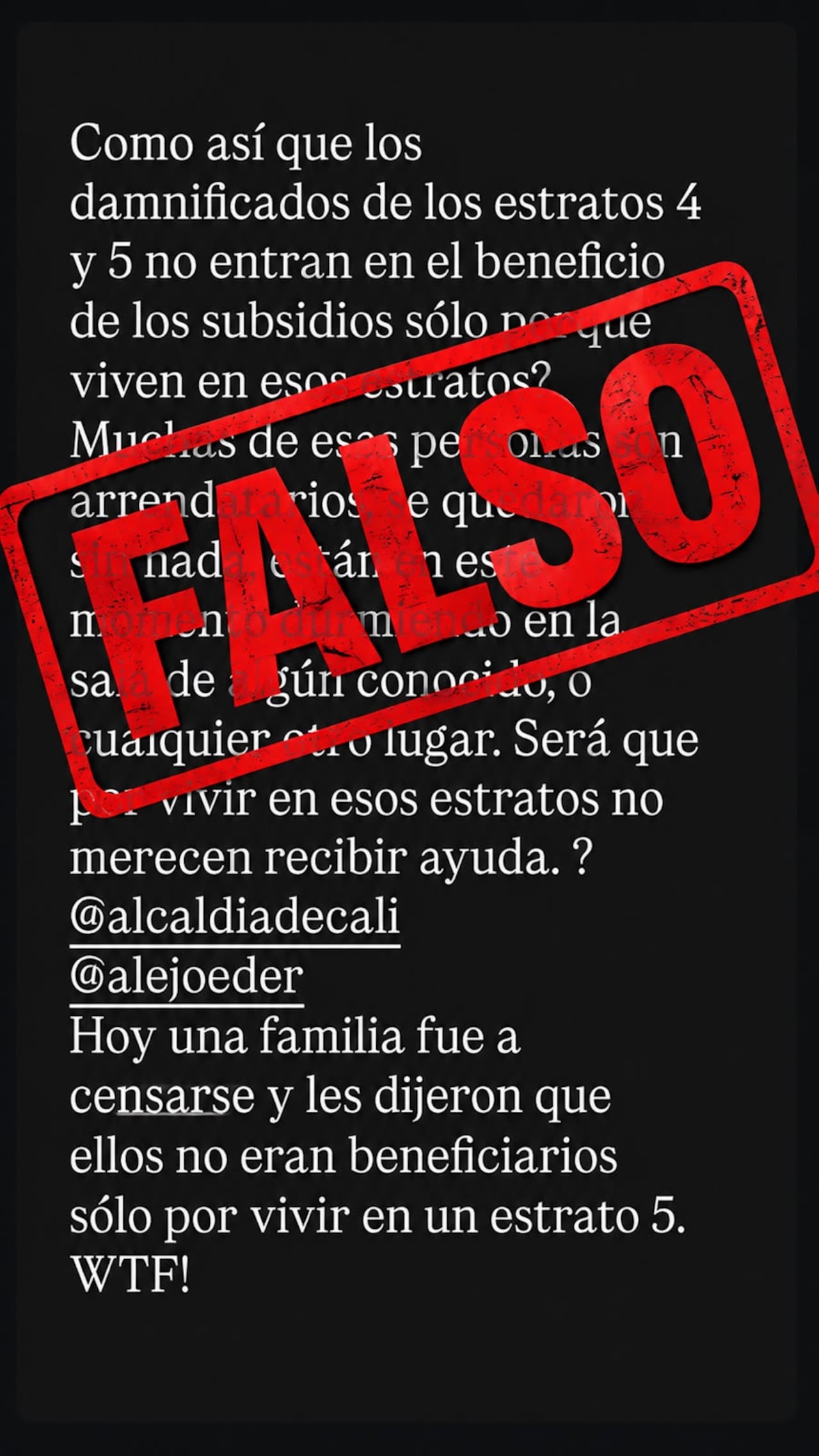 La Alcaldía de Cali informó que en redes sociales está circulando información falsa sobre el censo.