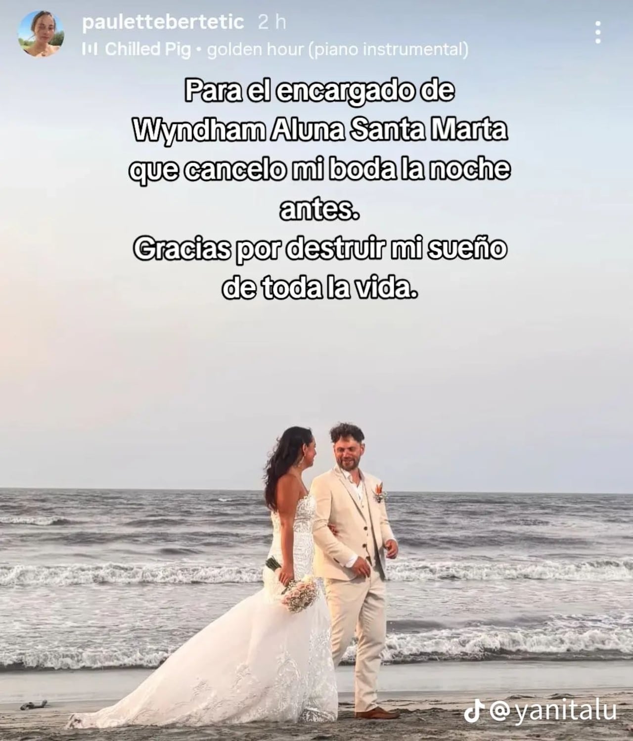 Boda frustrada en Santa Marta.