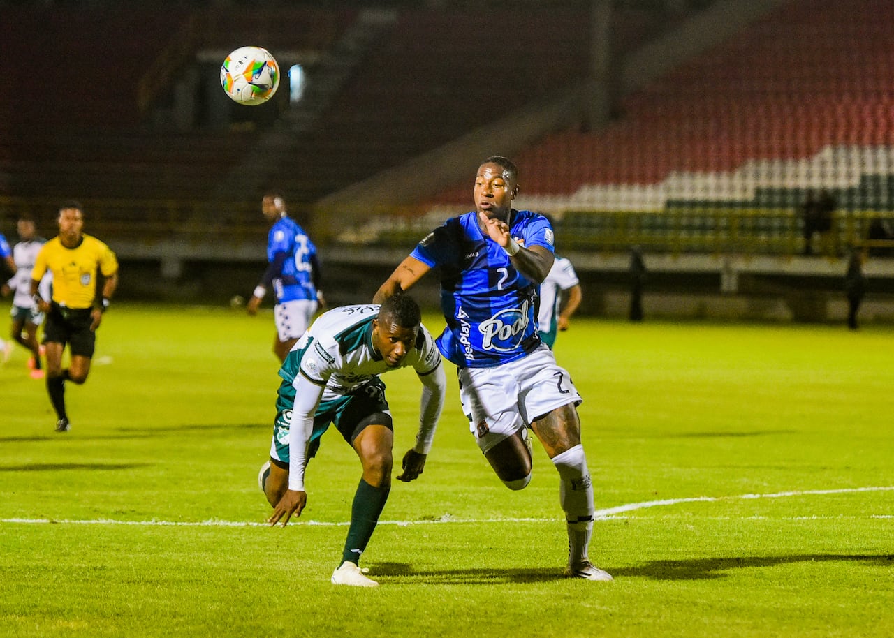 Imagen del partido entre Boyacá Chicó y Deportivo Cali, en juego válido por la fecha 8 de la Liga colombiana.