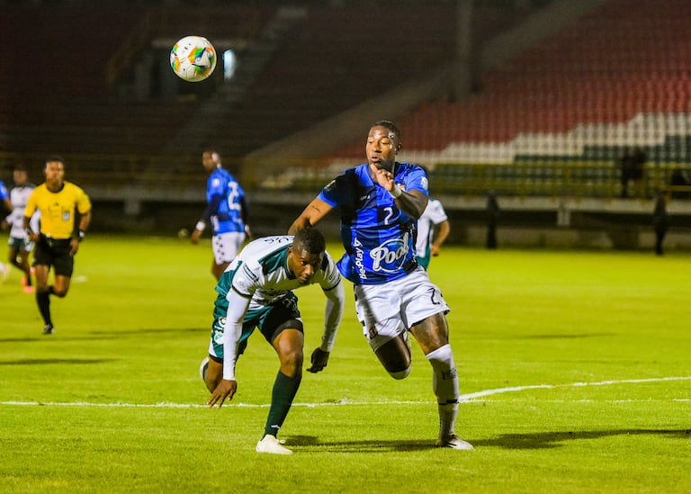 Imagen del partido entre Boyacá Chicó y Deportivo Cali, en juego válido por la fecha 8 de la Liga colombiana.