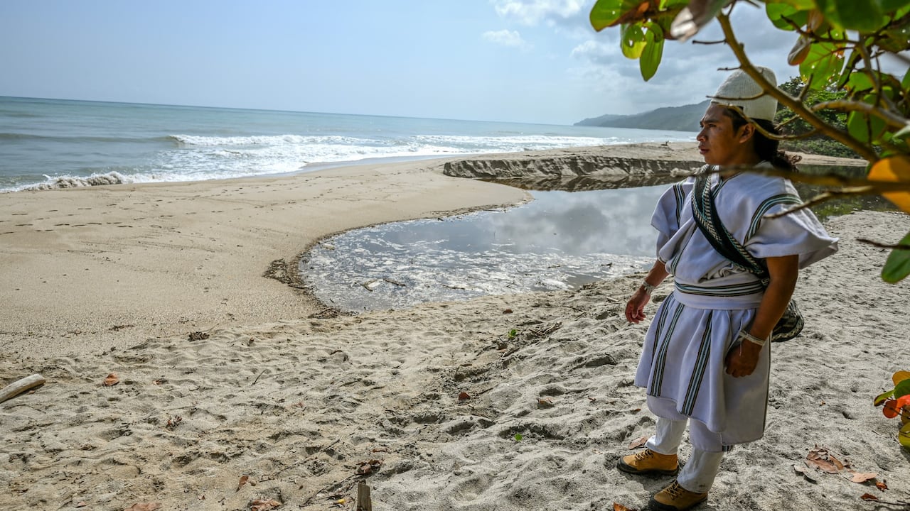 785
Un indígena arhuaco se encuentra frente al mar en la Reserva Indígena Kutunsama, en el Parque Nacional Natural Tayrona, departamento Magdalena, Colombia, el 18 de abril de 2026. A primera vista, parece una joya turística de postal, con aguas cristalinas del Caribe y montañas coronadas por picos nevados.