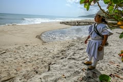 785
Un indígena arhuaco se encuentra frente al mar en la Reserva Indígena Kutunsama, en el Parque Nacional Natural Tayrona, departamento Magdalena, Colombia, el 18 de abril de 2026. A primera vista, parece una joya turística de postal, con aguas cristalinas del Caribe y montañas coronadas por picos nevados.