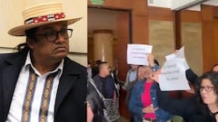 Trabajadores del Ministerio de la Igualdad protestan contra ministro Luis Acosta por no asistir a reunión clave para liquidación.