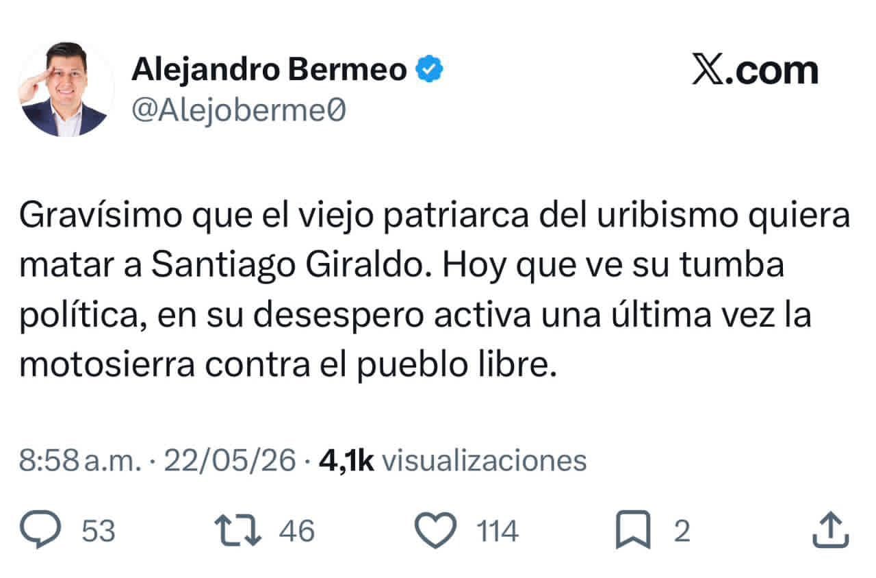 Mensaje causal de la polémica.