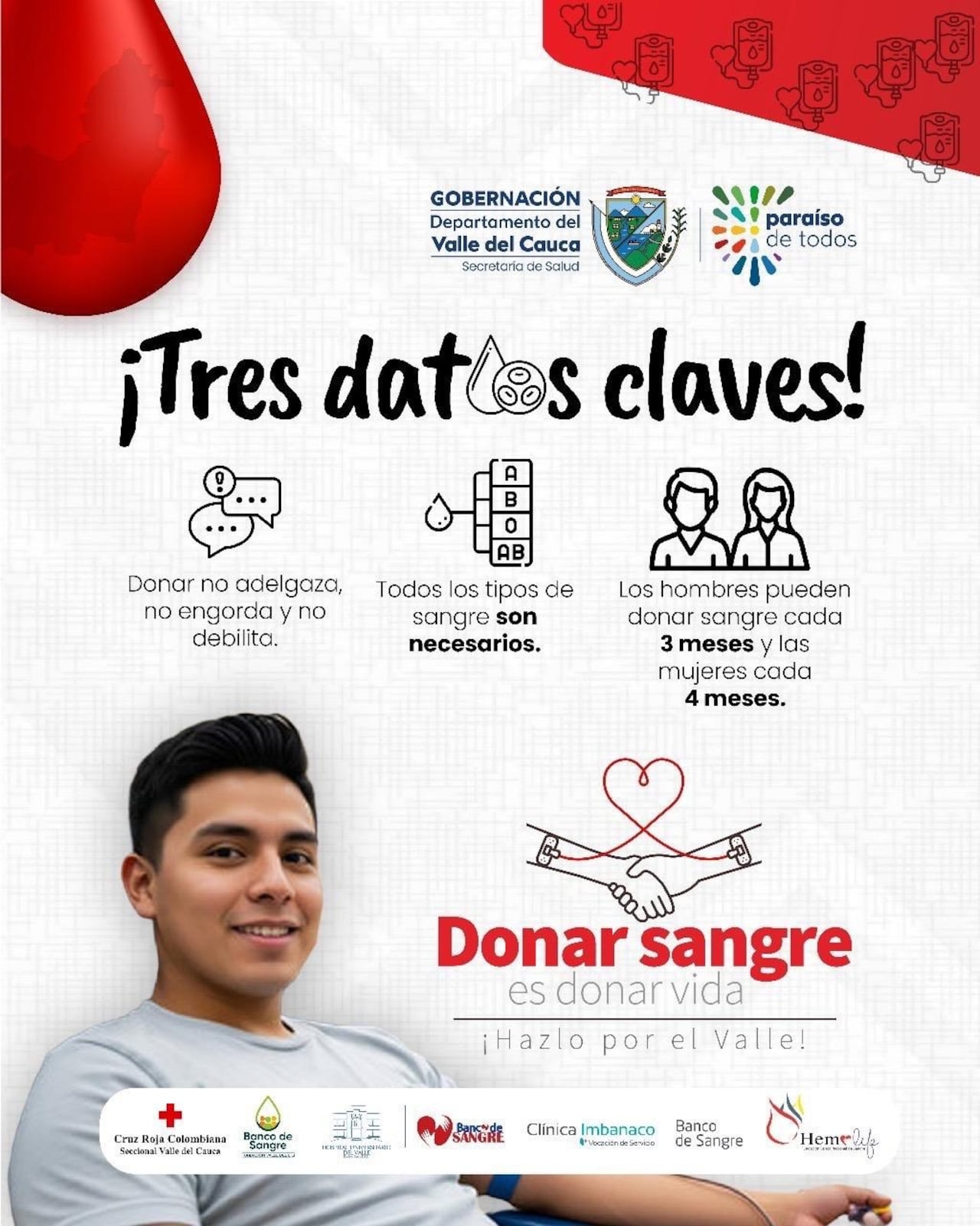 Tres datos claves que debe conocer al momento de donar sangre.