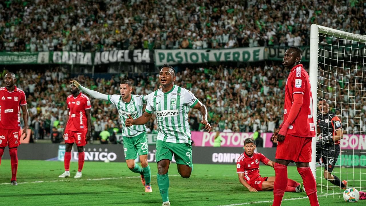 Imagen del partido entre Atlético Nacional y América de Cali por el juego de ida de las semifinales de la Copa Colombia 2025.