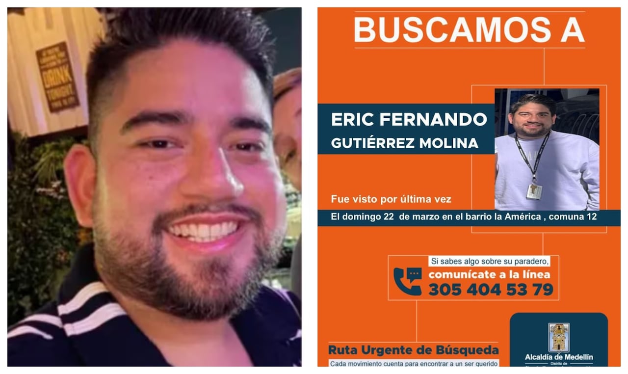 Eric Gutiérrez Molina, auxiliar de vuelo de American Airlines desaparecido en Medellín.