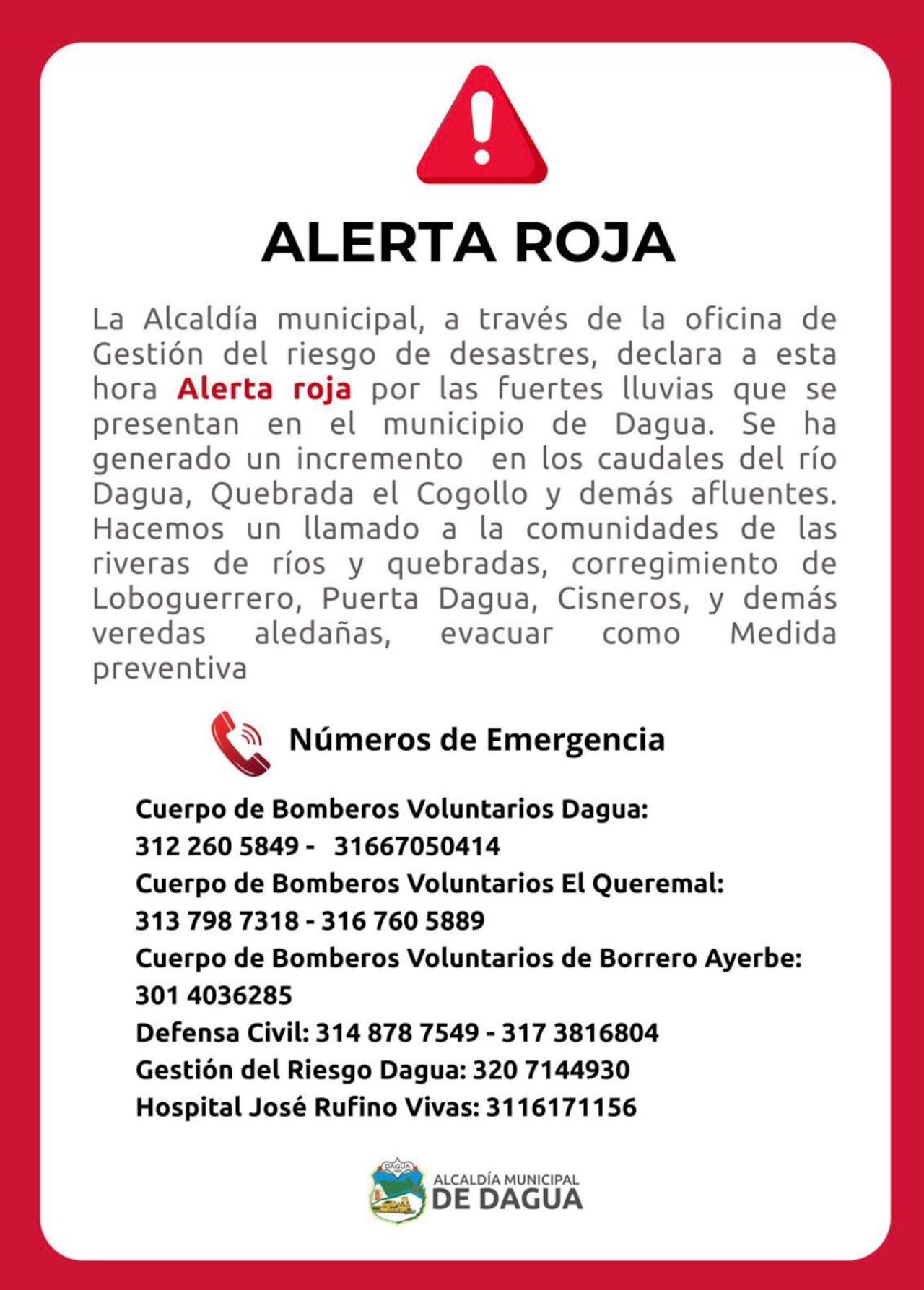 Alerta por lluvias