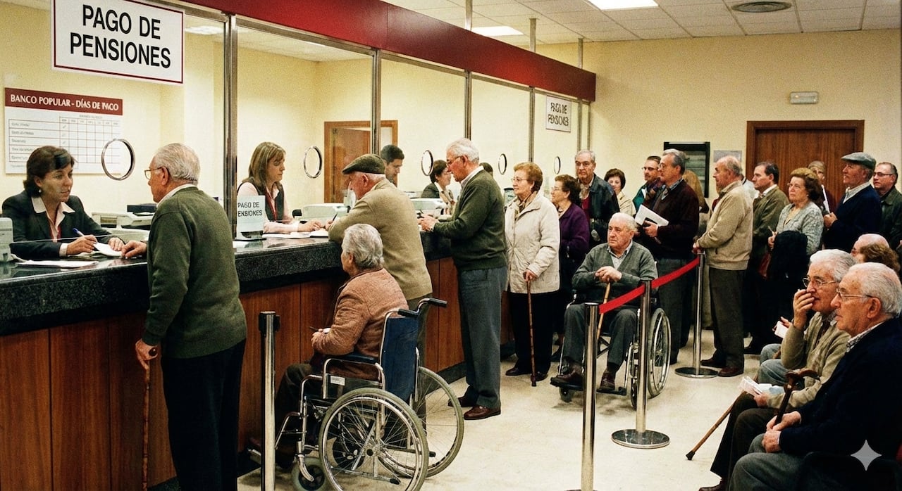 En Colombia miles de pensionados prefieren reclamar sus mesadas de forma presencial en las entidades bancarias.