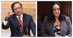 El presidente Gustavo Petro y la senadora María Fernanda Cabal