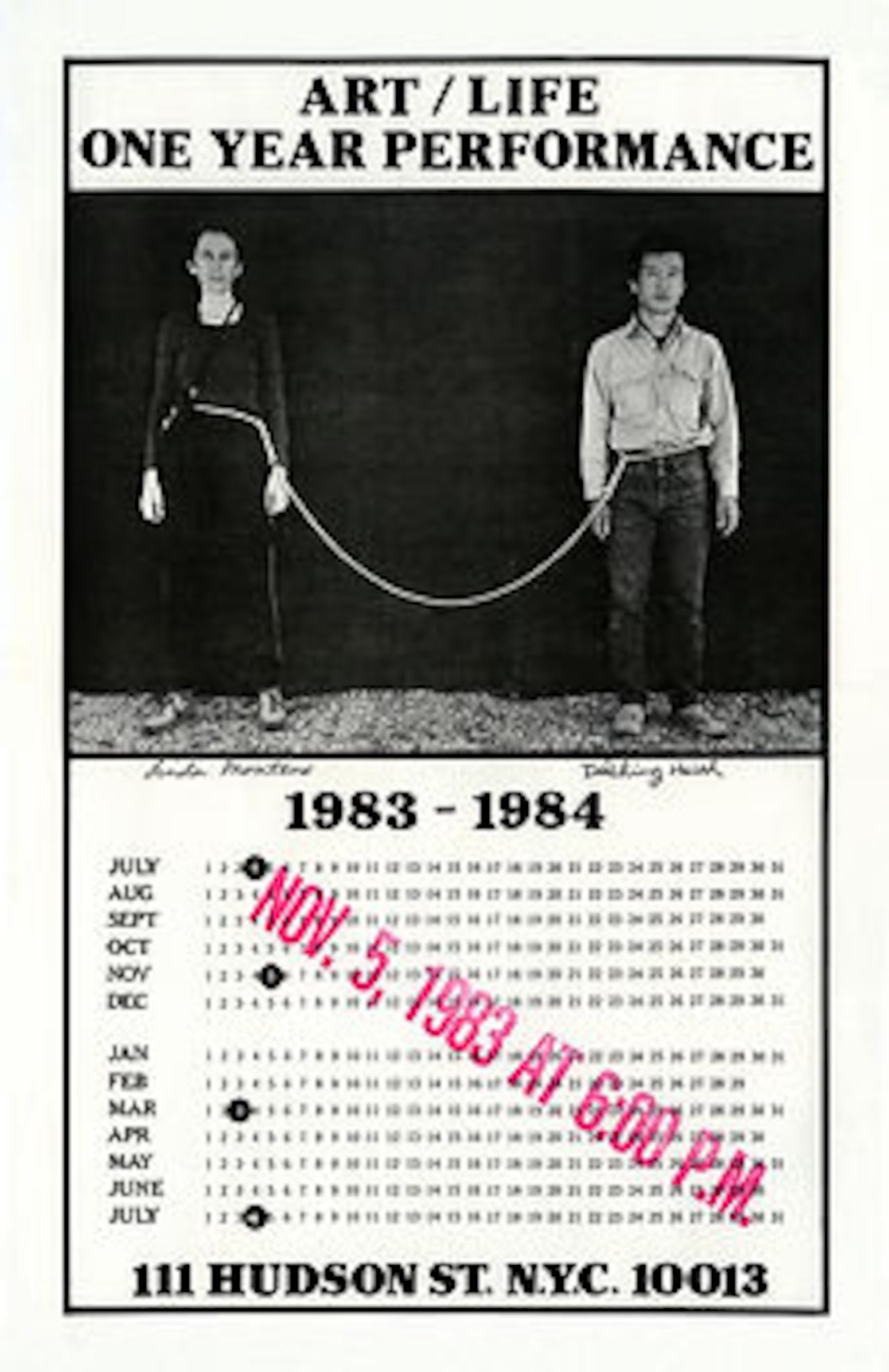 El artista Tehching Hsieh documentó la experiencia con algunos retratos del performance.