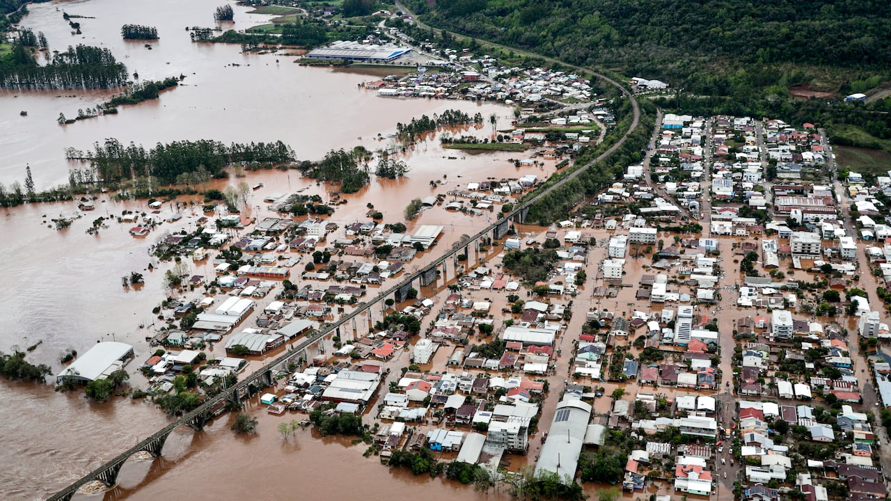 Vista aérea del área afectada por un ciclón extratropical en Muçum, estado de Rio Grande do Sul, Brasil, tomada el 5 de septiembre de 2023.