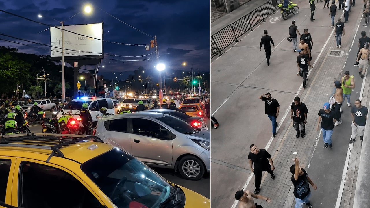 Imagenes de los desmanes en inmediaciones del Estadio Olímpico Pascual Guerrero de Cali el 15 de mayo de 2026.