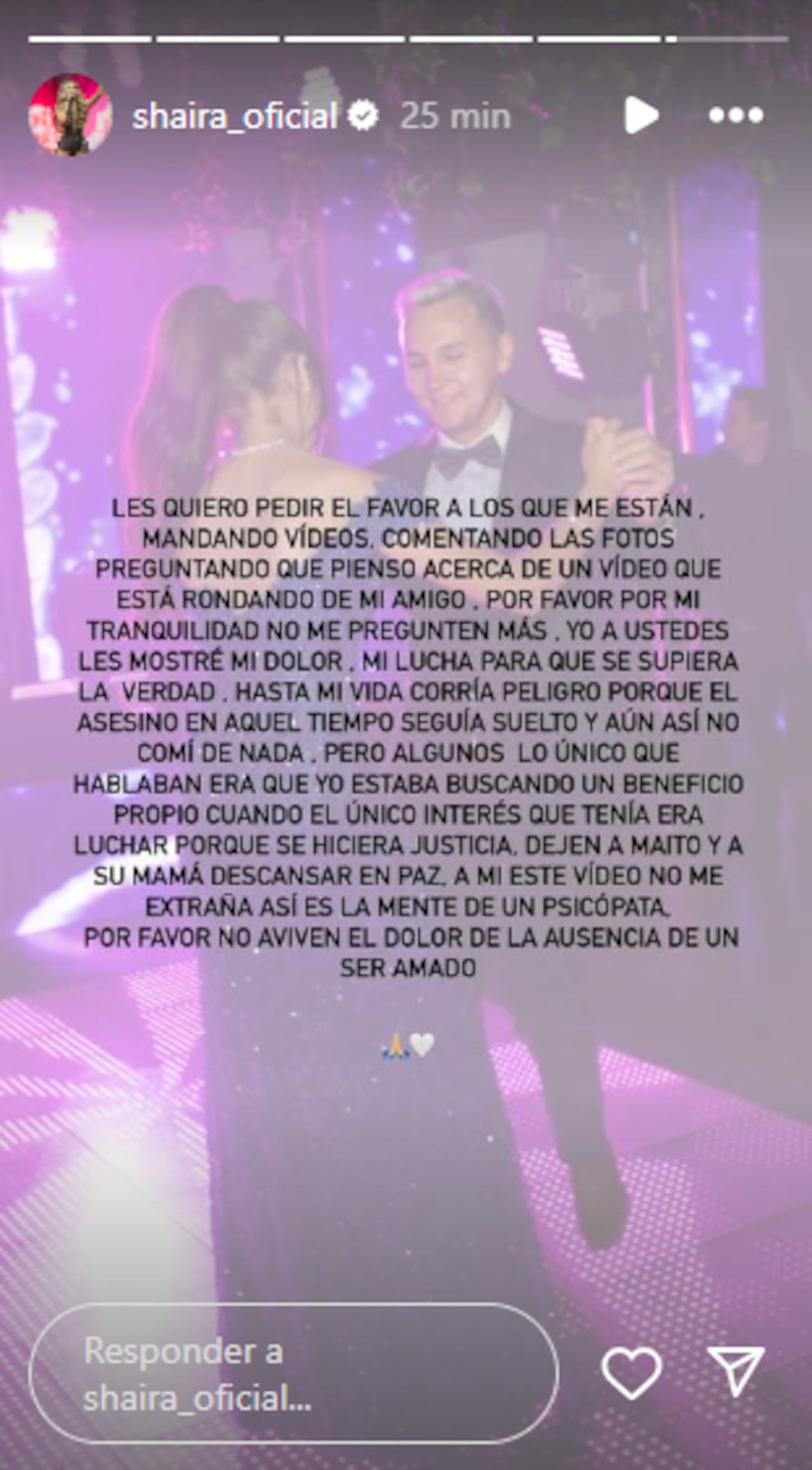 Shaira rompió su silencio sobre el video que se conoció de Mauricio Leal antes de su muerte.