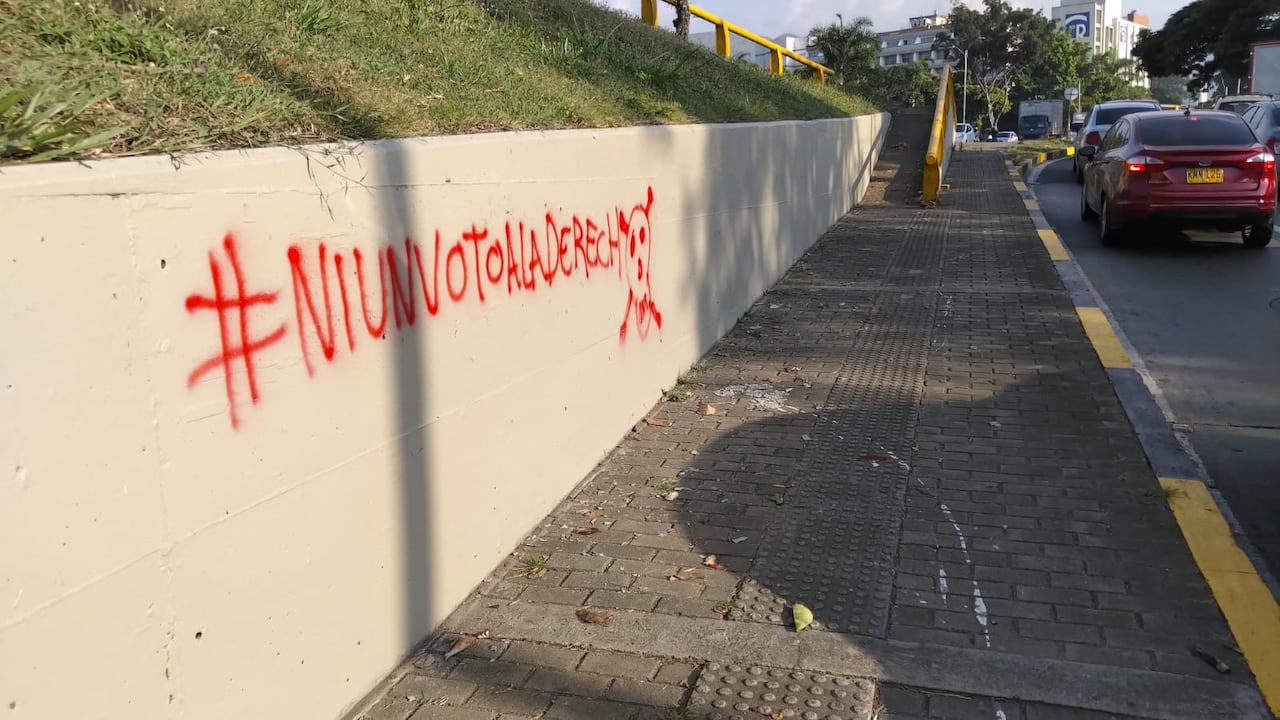El puente vehicular de la Calle 5 con Carrera 10, en el centro de Cali, fue pintado con un mural que posteriormente fue borrado por la Alcaldía.