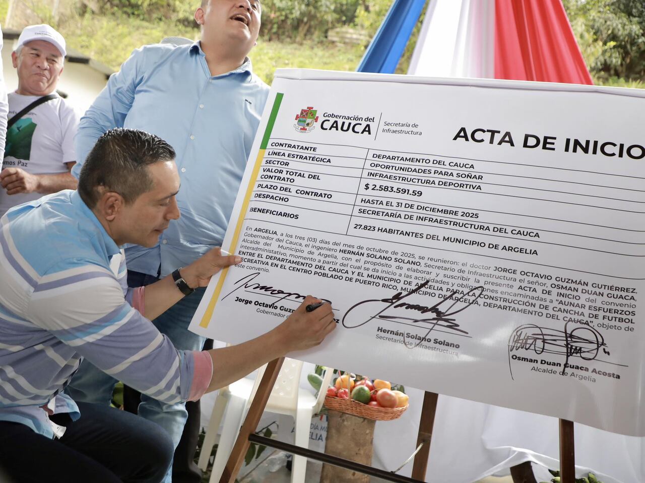 Entregada de poliderpotivo en Argelia, Cauca.
