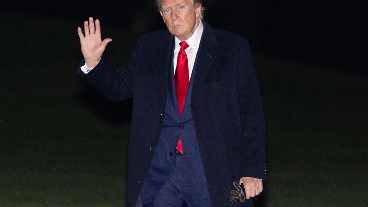 WASHINGTON, DC - APRIL 13: U.S. President Donald Trump walks on the south lawn of the White House on April 13, 2025 in Washington, DC. The president was returning from a weekend in Florida attending a UFC Fight Saturday night. (Photo by Tasos Katopodis/Getty Images)