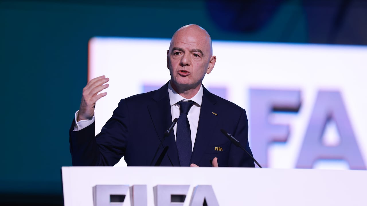 VANCOUVER, BRITISH COLUMBIA - APRIL 30: Gianni Infantino, President of FIFA, speaks during the 76th FIFA Congress on April 30, 2026 in Vancouver, British Columbia. (Photo by Elizabeth Ruiz Ruiz - FIFA/FIFA via Getty Images)