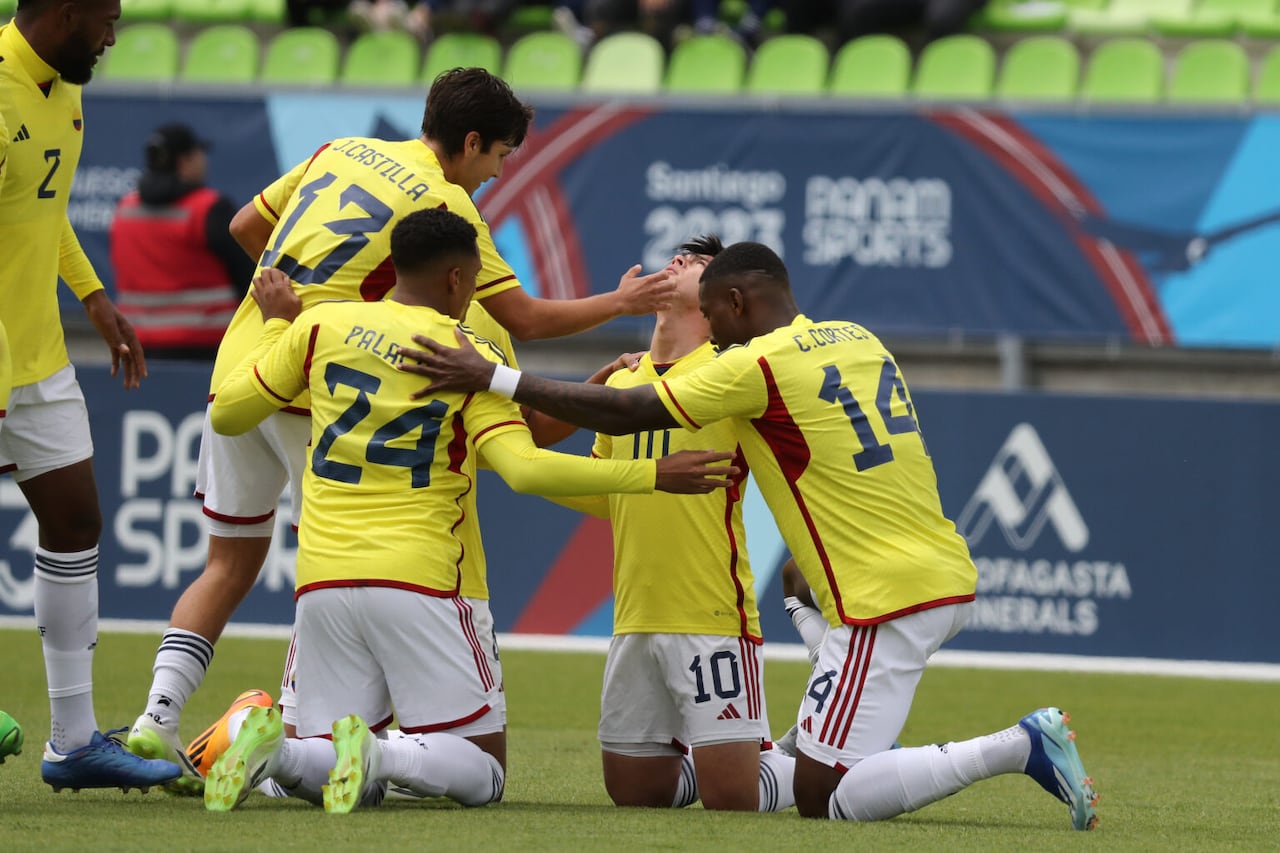 Imagen del partido entre Colombia y Honduras por la fecha 1 del grupo B de los Juegos Panamericanos de Santiago 2023.