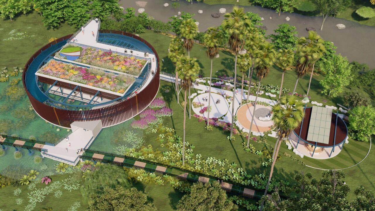 Estos diseños muestran algunas de las estructuras que serían construidas en el Ecoparque una vez se adjudique el contrato de obra.
Render: Cortesía del Dagma