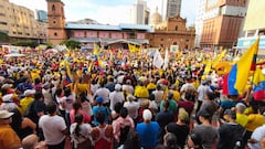 Concentración por la soberanía y la democracia liderada por el presidente Petro, en la Plaza de Bolívar.