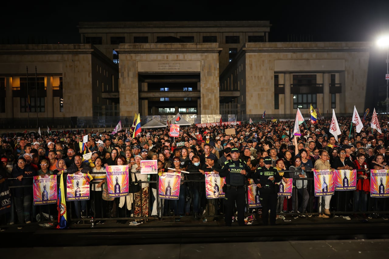 Presidente Gustavo Petro en la Plaza de Bolívar.