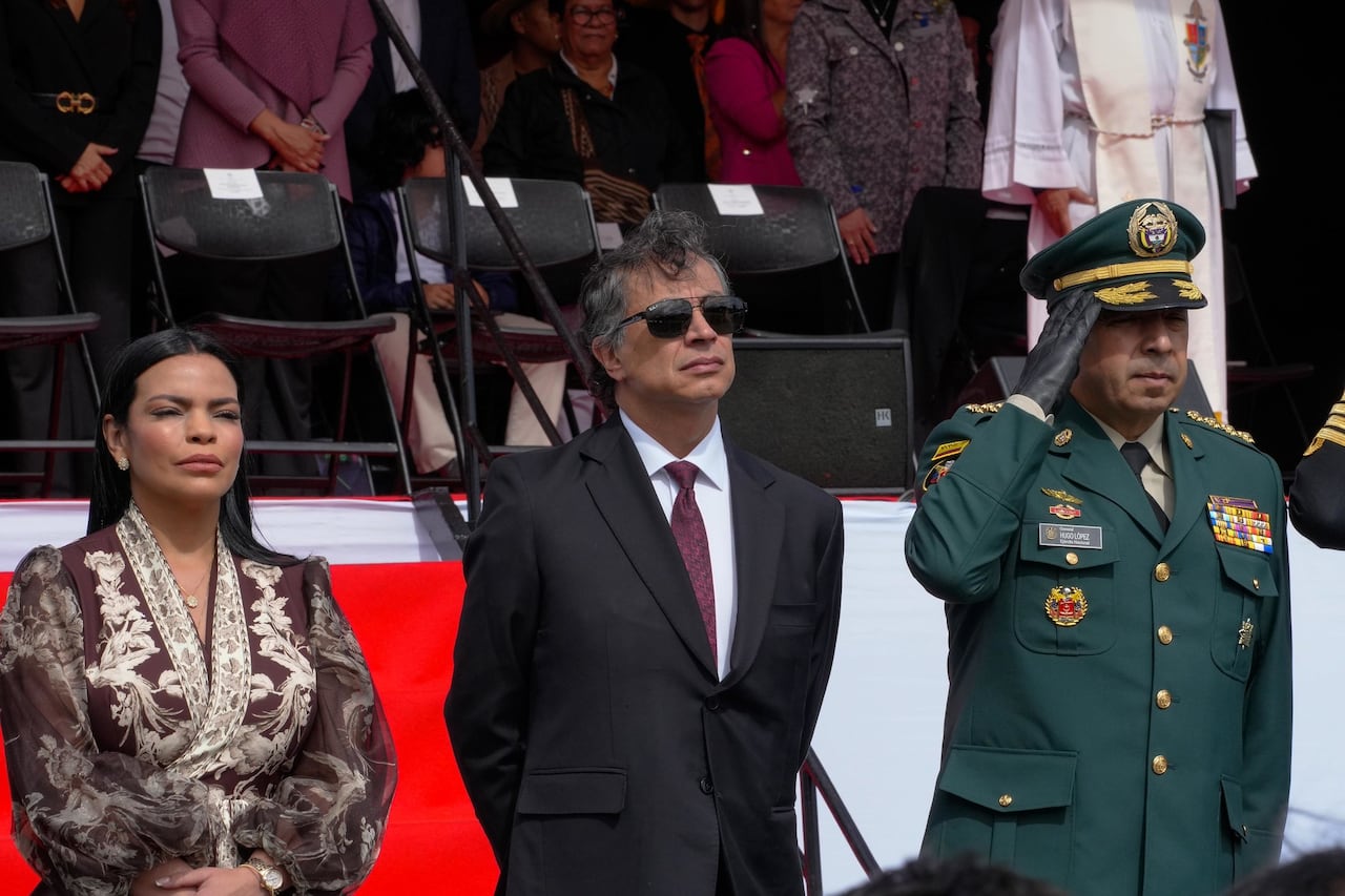 El presidente Gustavo Petro durante el Desfile Militar del 20 de julio en Bogotá.