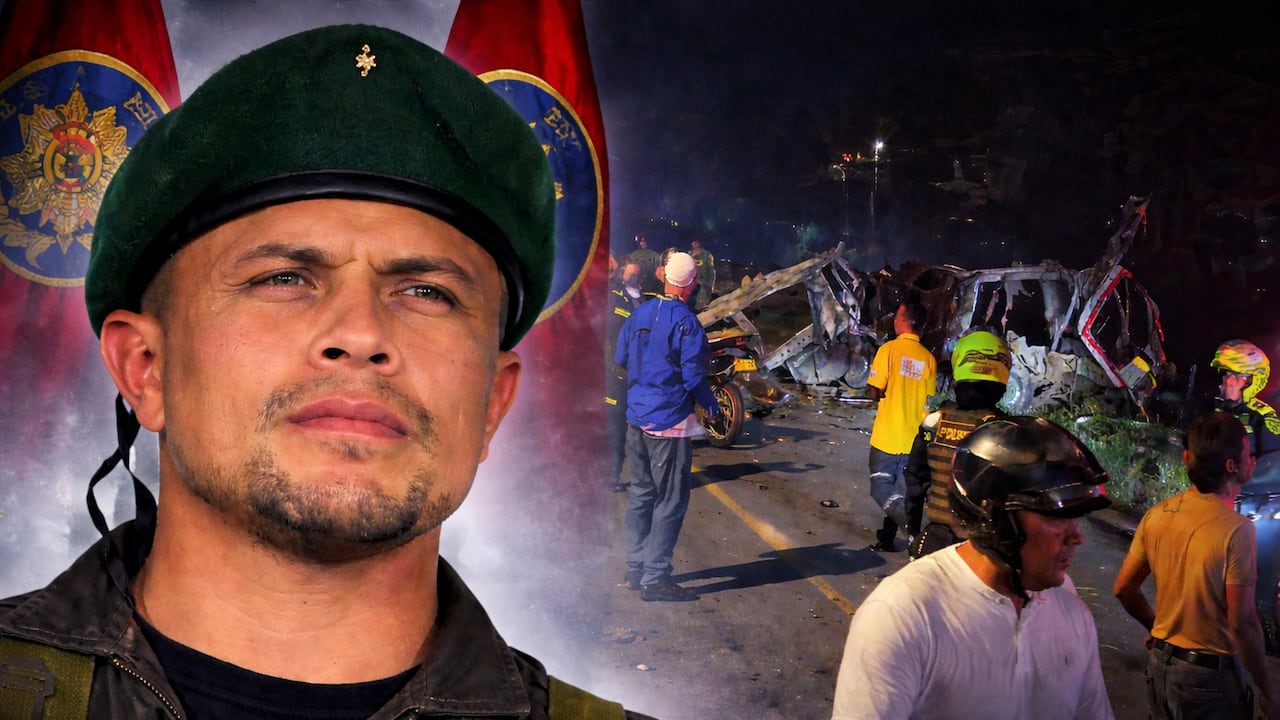 Imagen de uno de los señalados por las autoridades y escena del atentado en Palmira, donde se intensifican operativos para dar con los responsables, entre ellos, alias Marlon.