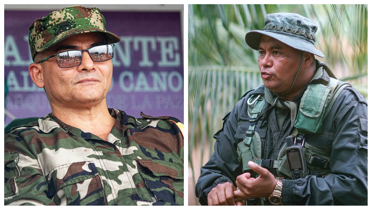Alias Iván Mordisco y alias Calarcá, cabecillas de las disidencias.