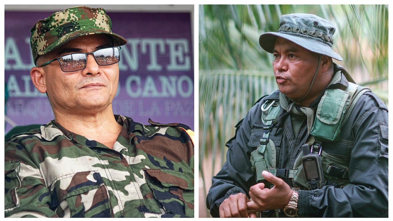 Alias Iván Mordisco y alias Calarcá, cabecillas de las disidencias.