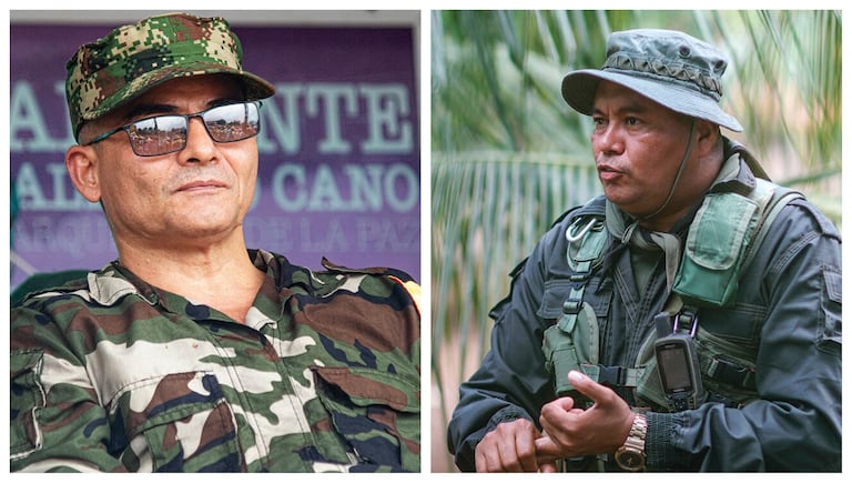 Alias Iván Mordisco y alias Calarcá, cabecillas de las disidencias.
