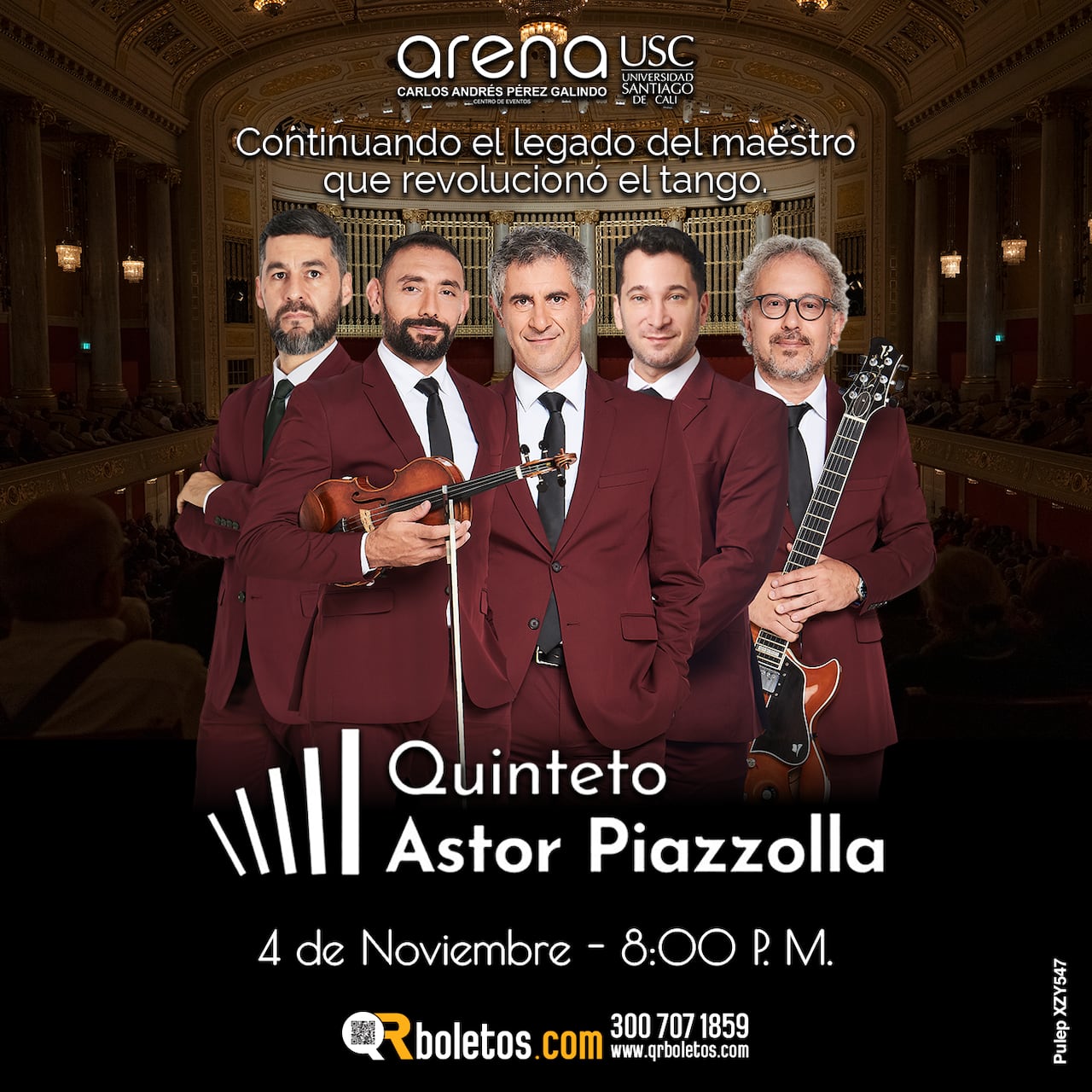 Quinteto de Astor Piazzolla llega en noviembre a Cali.